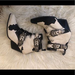 Jeffrey Campbell Cow Puncher Hair on Hide booties